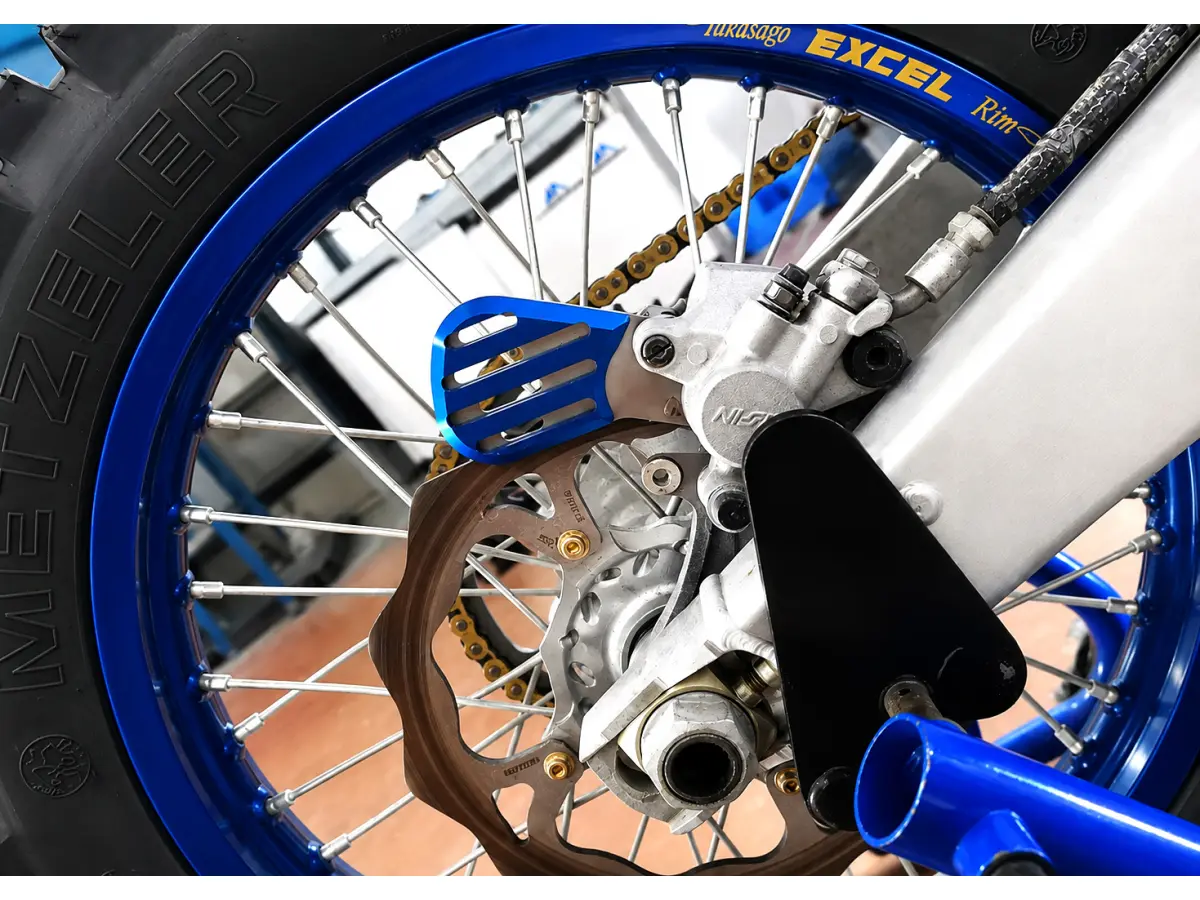 REAR BRAKE HEAT SINK CNC TM RACING - BLUE (FROM 2005)