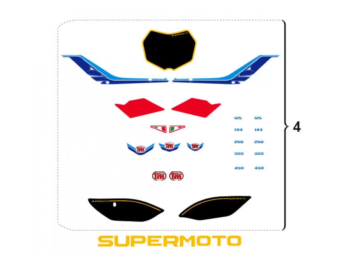 KIT ADESIVI 2T RED DREAM - SUPERMOTO