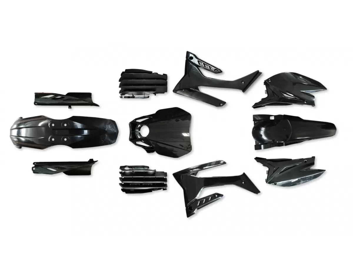 BLACK PLASTIC KIT FOR 4T ENDURO TWIN (DUAL EXHAUST) MODELS FROM 2020 TO 2021