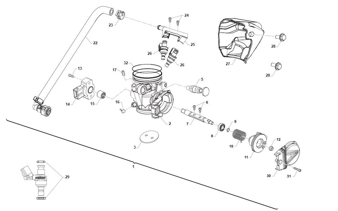 2T 125 FI ES MX 2025/2026 - MOTOR - CUERPO DEL ACELERADOR
