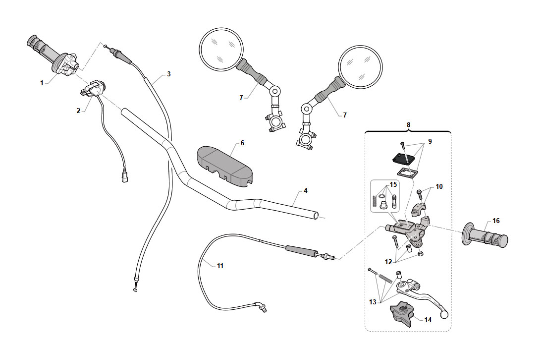 2T 125 ES EN 2025/2026 - FRAME - HANDLEBAR