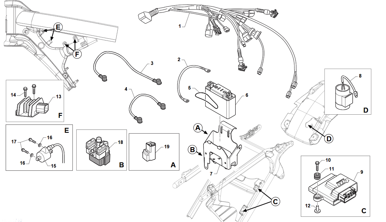 2T 125 ES MX 2025/2026 - BASTIDOR - CABLEADO