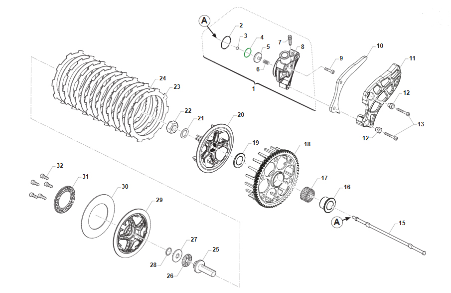 2T 125 ES EN/FI ES EN / ES MX/FI ES MX 2025/2026 - MOTOR - EMBRAGUE