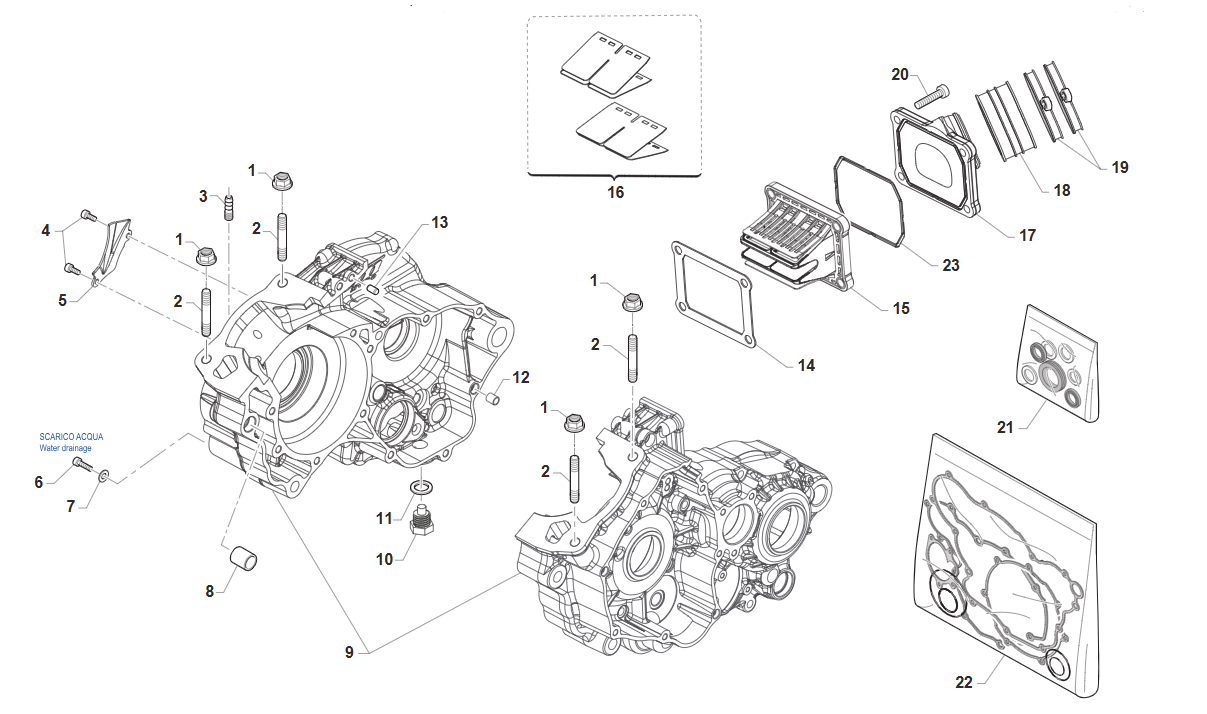 2T 125 ES EN/ES MX 2025/2026 - MOTOR - CARTER Y PAQUETE LAMELAR