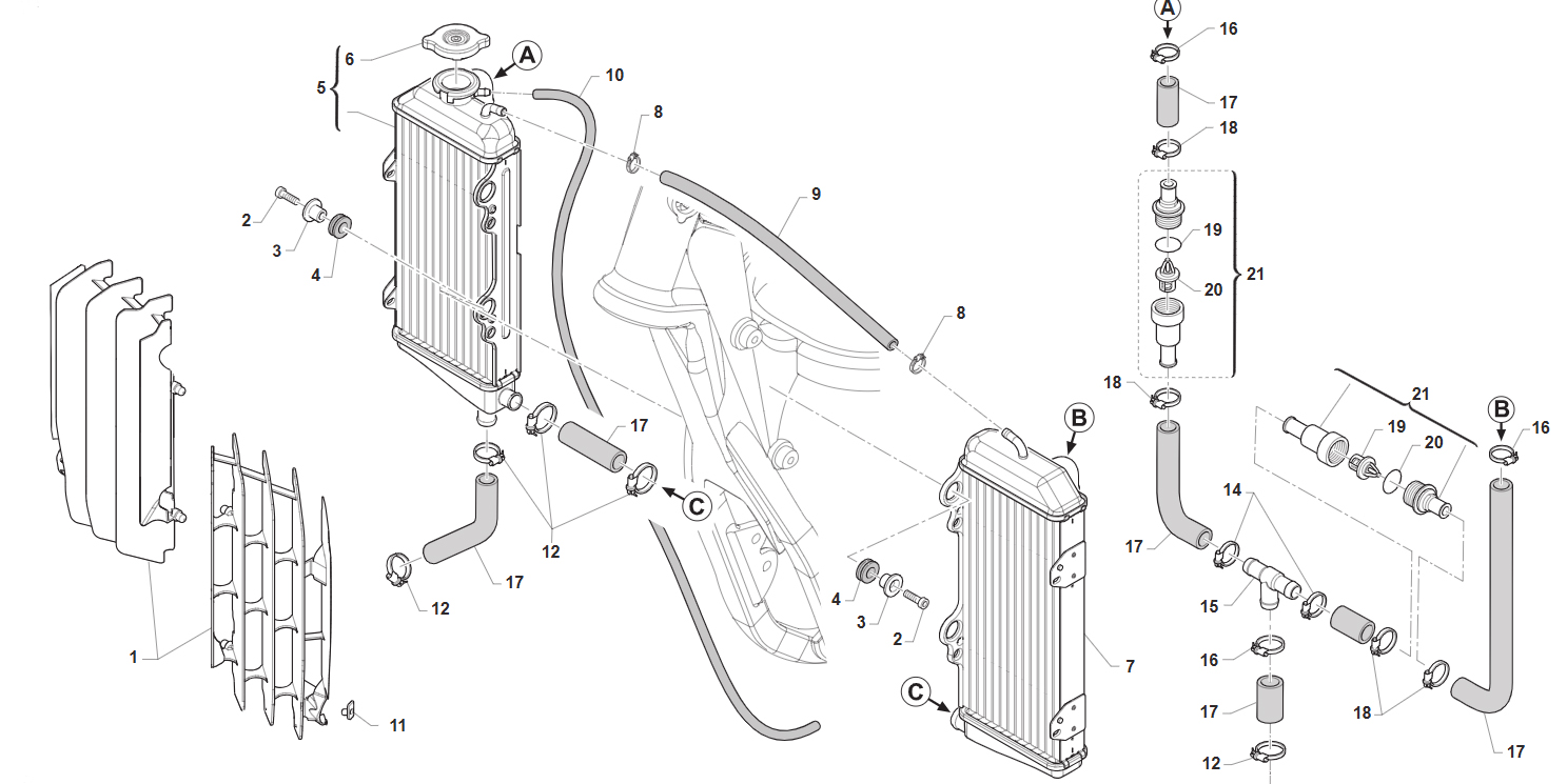 2T 125 ES EN/ FI ES EN/ FI ES SMR 2025/2026 - FRAME - RADIATOR