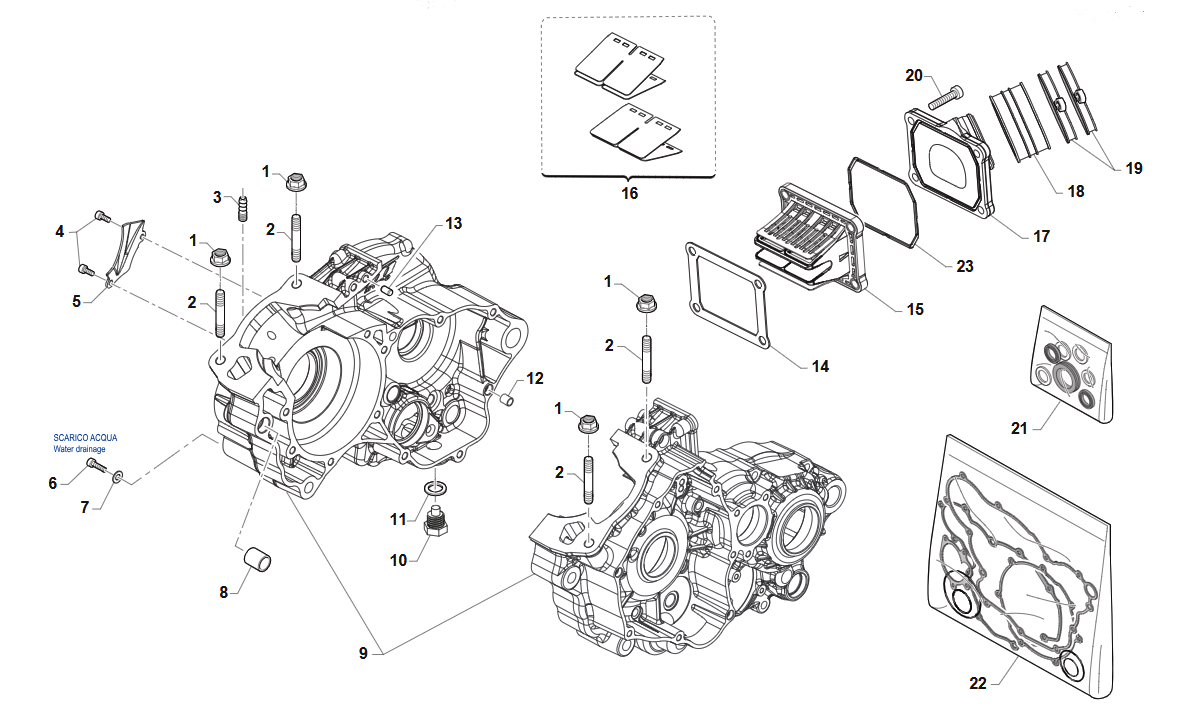 2T 125 FI ES 2025/2026 - MOTOR - CARTER Y PAQUETE LAMELAR