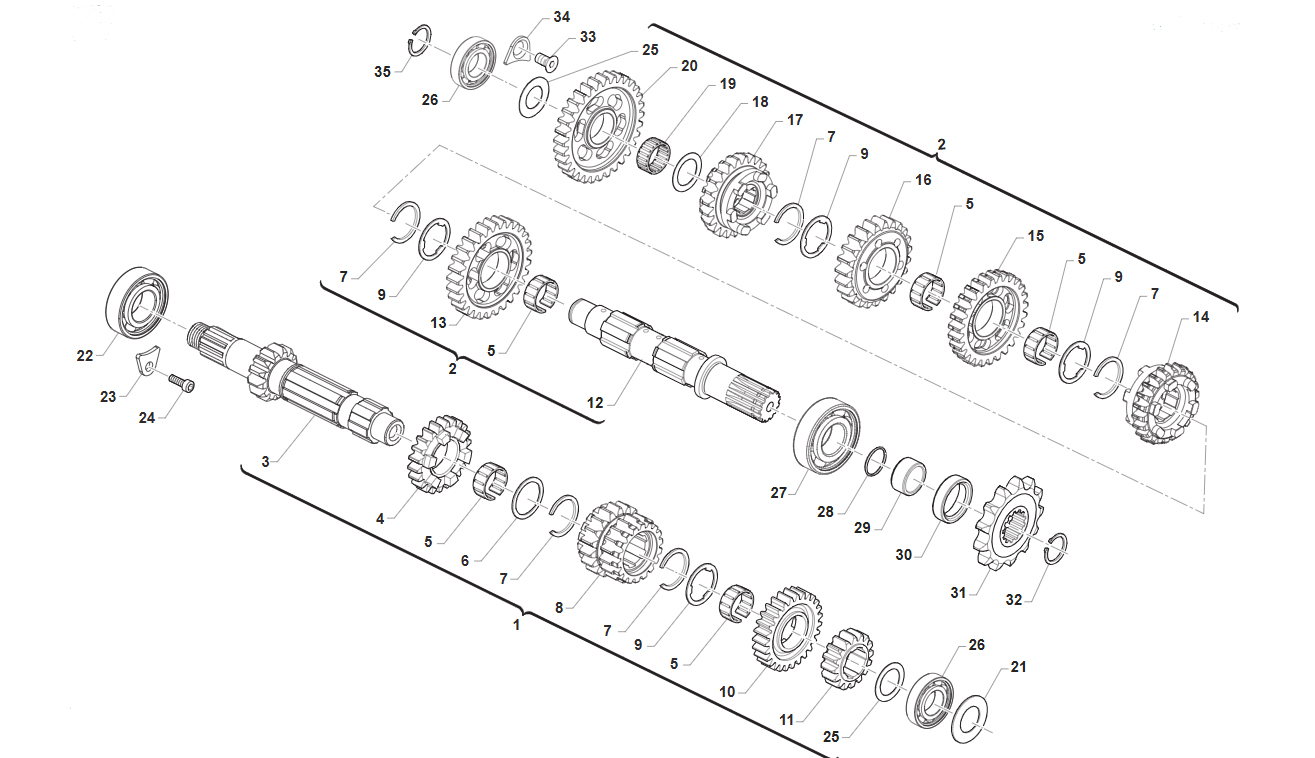 2T 125 ES MX/FI ES MX 2025/2026 - MOTOR - CAMBIO