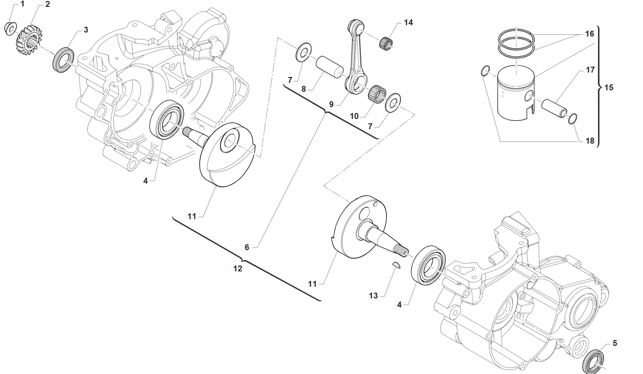 2T 125 FI SMR 2025 - MOTOR - CIGÜEÑAL-PISTON