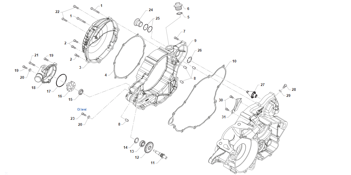 2T 250,300 EN/MX/SMR/SMX 2025 - MOTORE - LATO CARTER FRIZIONE