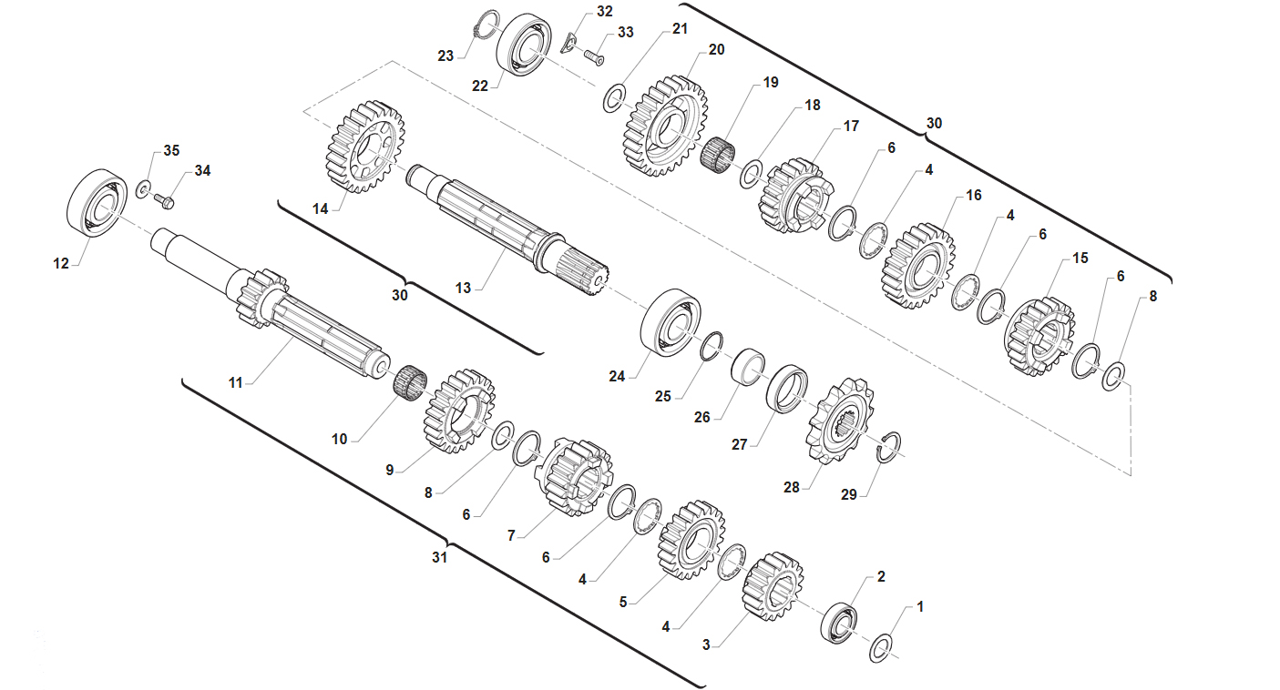 2T 250/300 MX/FI MX 2025 - ENGINE - GEAR SHIFT 5M