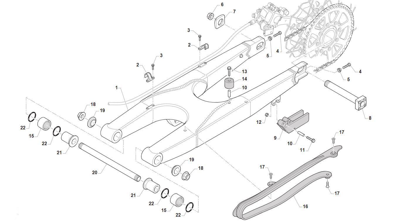 2T 300 SMX FROM 2024 TO 2026 - FRAME - REAR SWING ARM