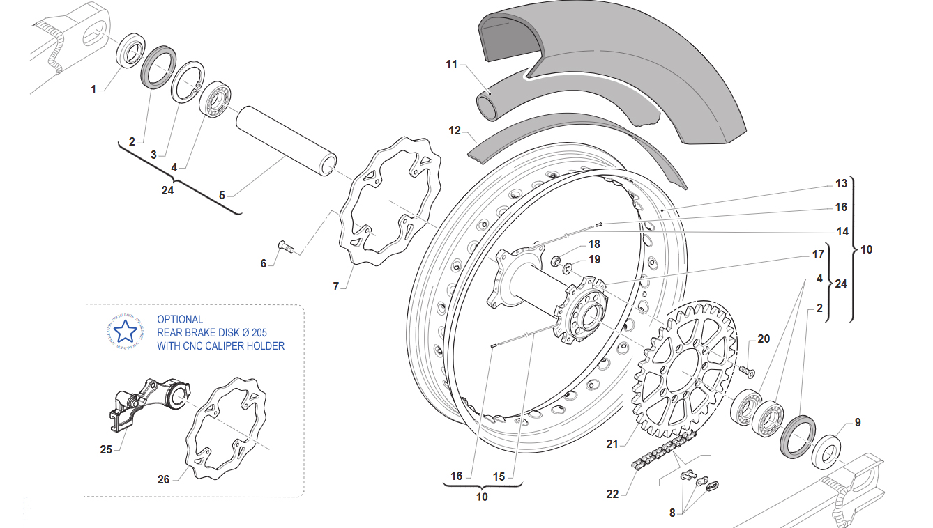 2T 300 SMX FROM 2024 TO 2026 - FRAME - REAR WHEEL