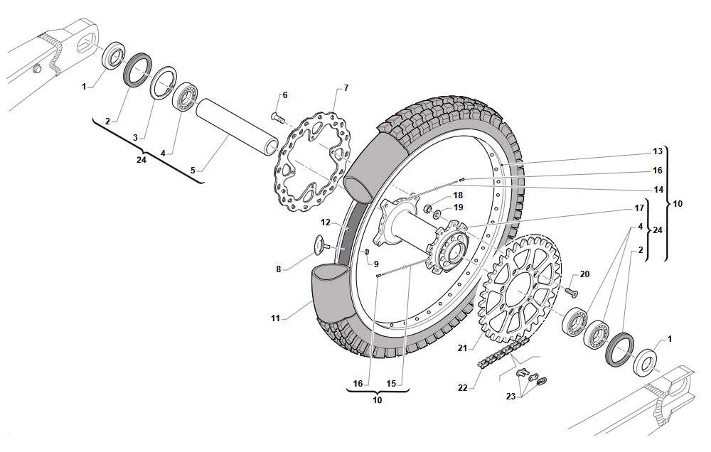 2T 85 MX SENIOR 2025/2026 - FRAME - REAR WHEEL 19x1.85