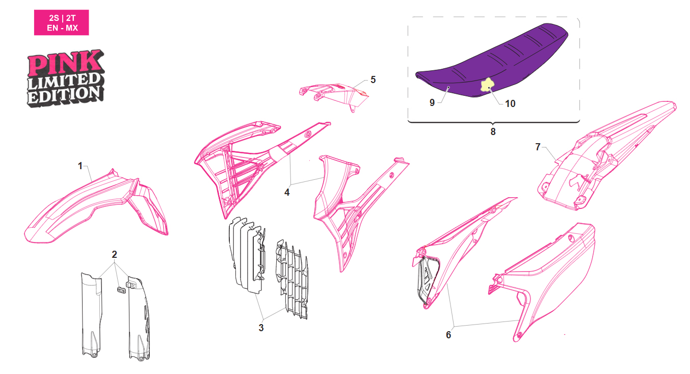 2T MX/EN DE 2022 A 2026 - PLASTICOS Y SILLIN - PINK LIMITED EDITION