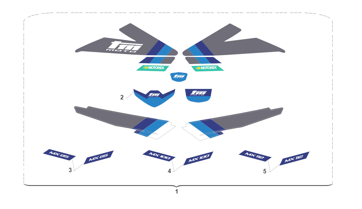 2T 85/100/112 MX/SMX JUNIOR 2025 - FRAME - ADHESIVE KIT