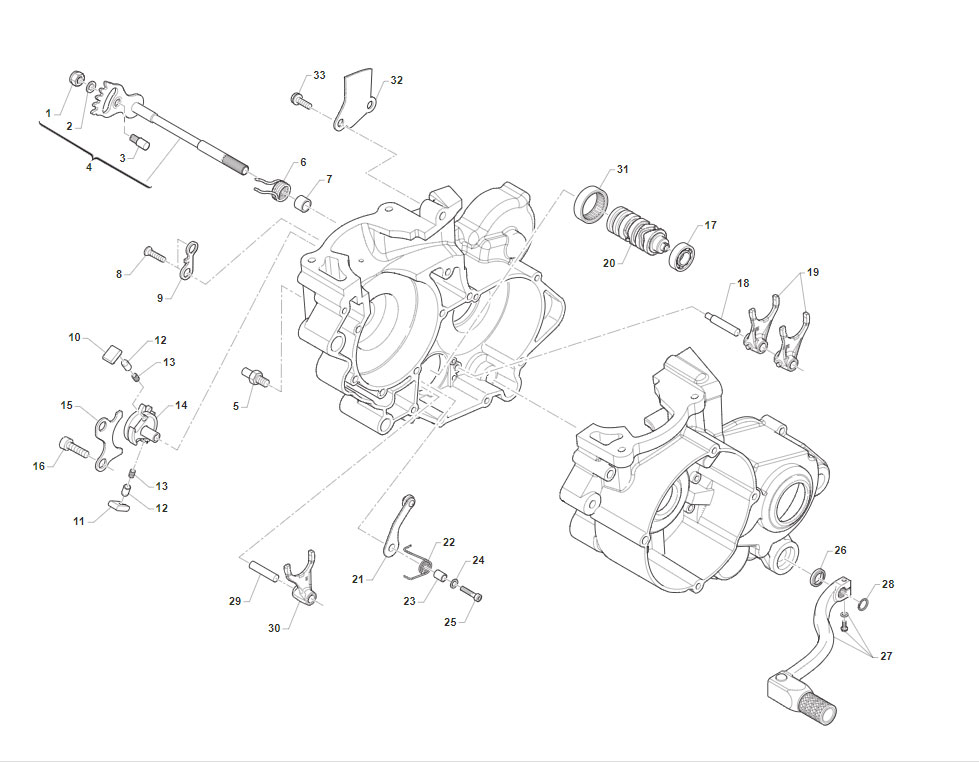2T 125 MX FROM 2022 TO 2024 - ENGINE - GEARSHIFT MECHANISM