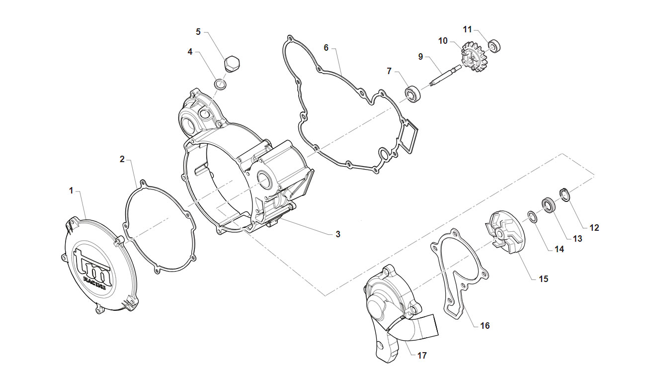 2T 144 FI EN FROM 2021 TO 2025 - ENGINE - CLUTCH COVERS AND CENTRIFUGE