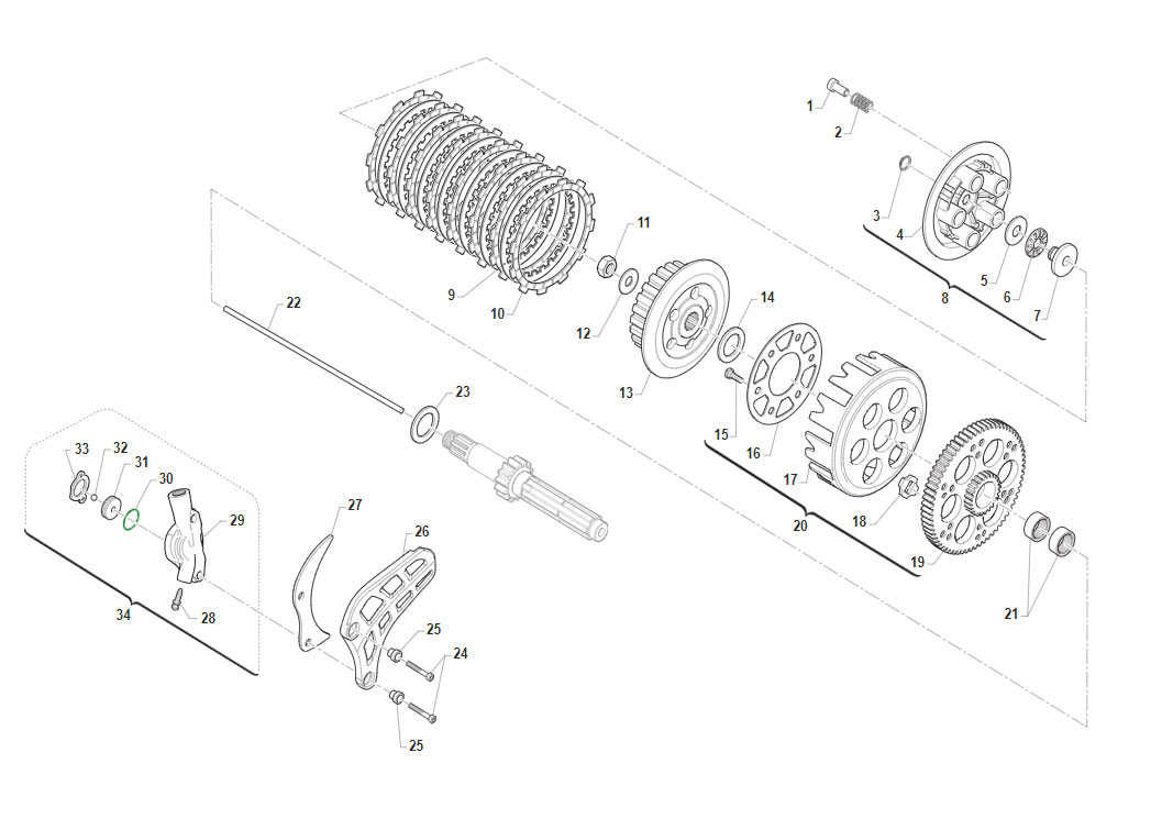 2T 125 MX FROM 2022 TO 2023 - ENGINE - CLUTCH