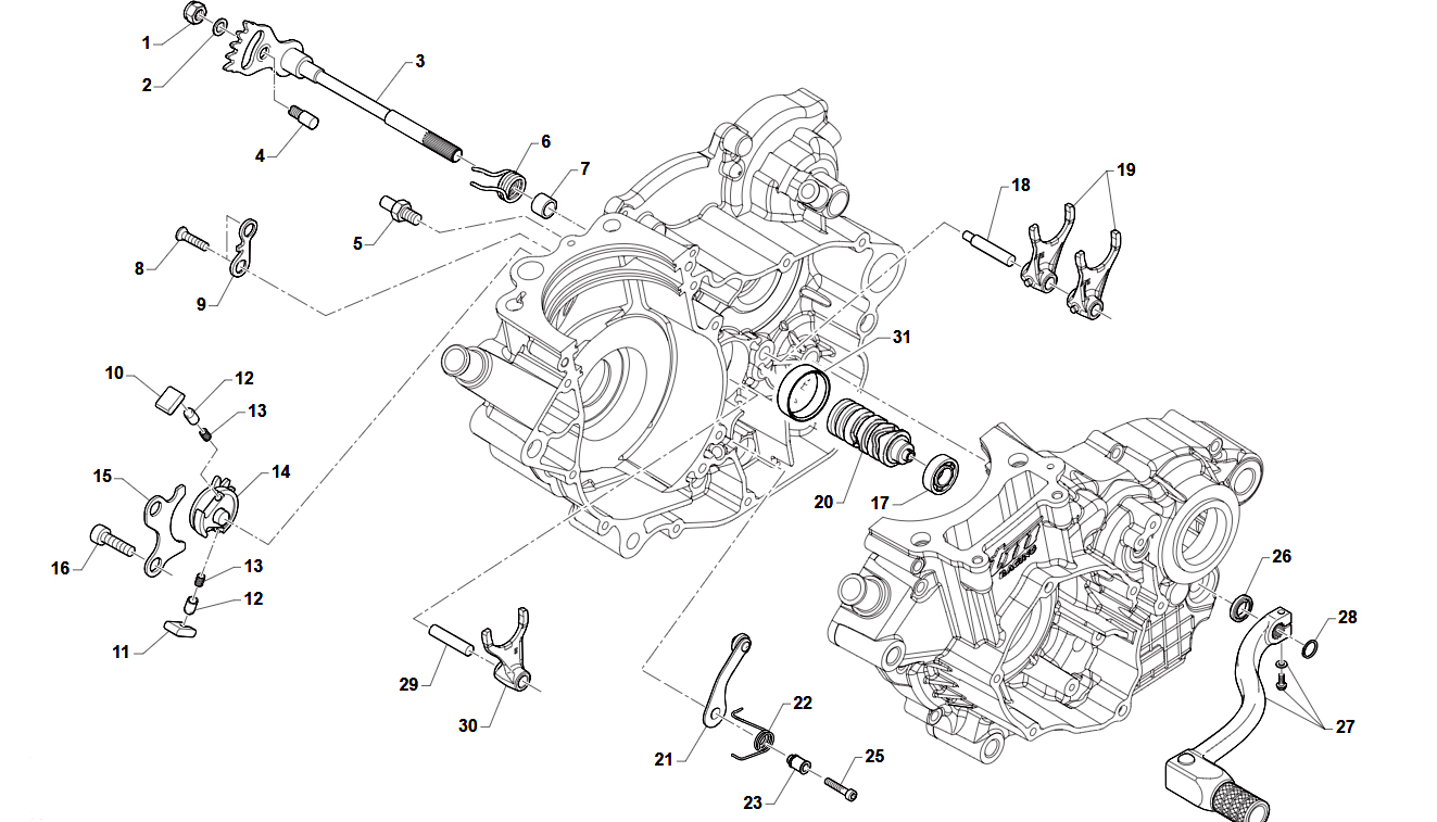 4T 250/300 FI EN/FI MX DE 2024 A 2026 - MOTOR - MANDO CAMBIO