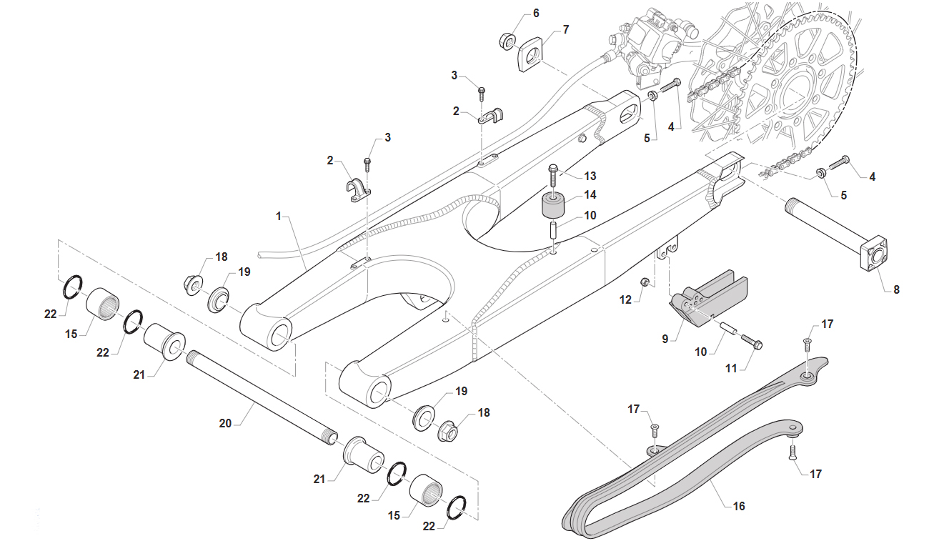 4T 250 FI SMX TWIN 2022 - FRAME - REAR SWING ARM