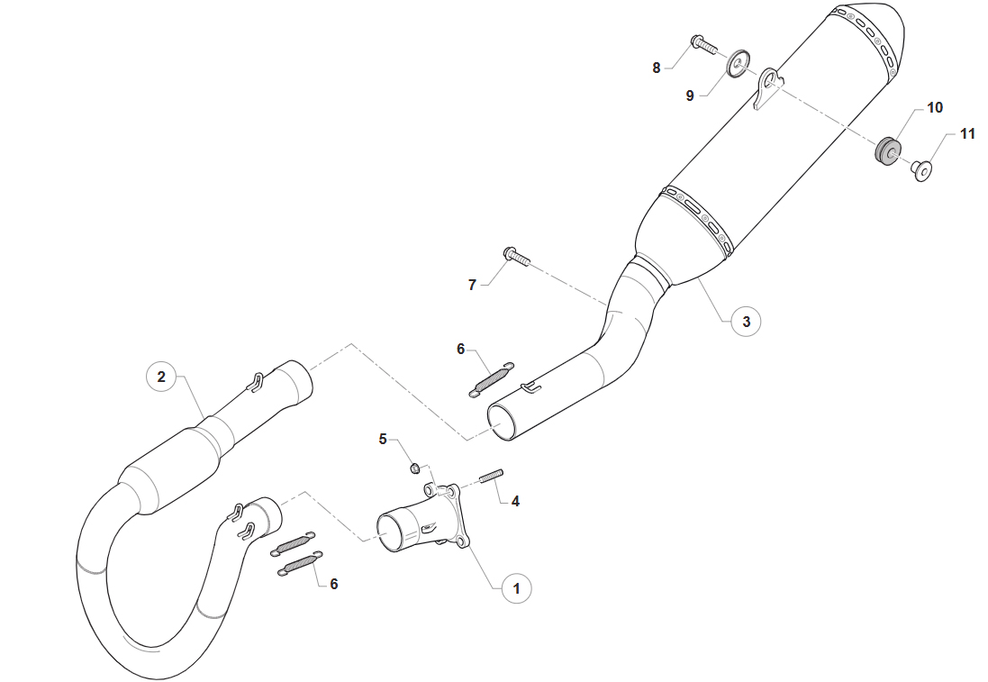 4T 450 FI EN 2025/2026 - FRAME - EXHAUST SYSTEM