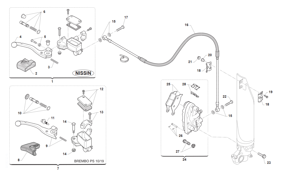 4T 250 FI MX 2016/2017 - TELAIO - FRENO ANTERIORE