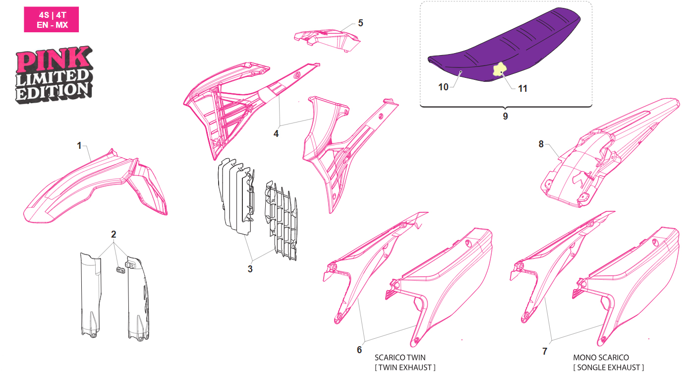 4T MX/EN FROM 2022 TO 2026 - PLASTICS AND SEAT - PINK LIMITED EDITION