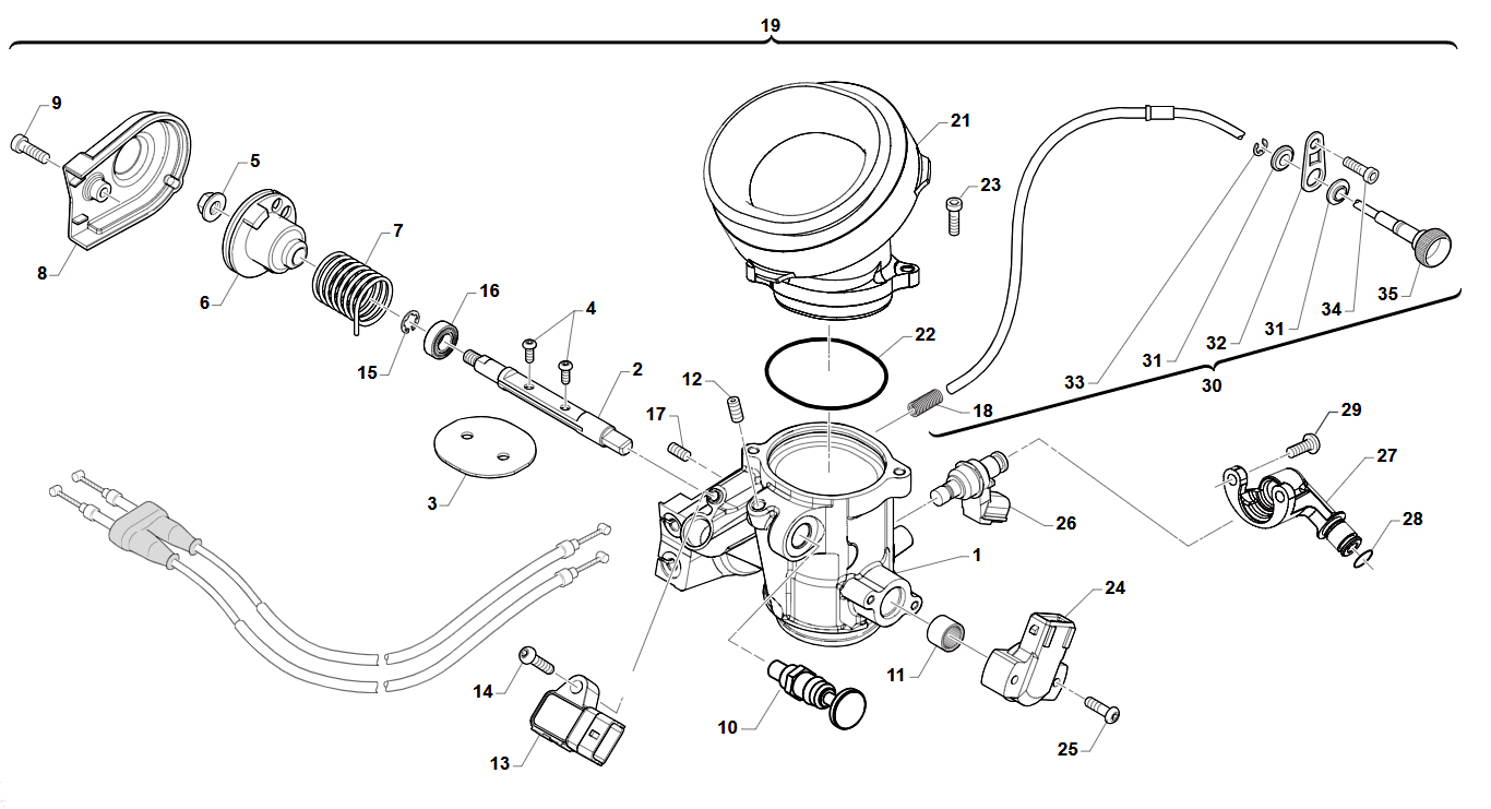 4T 250 FI MX/SMK 2025/2026 - MOTOR - CUERPO DEL ACELERADOR
