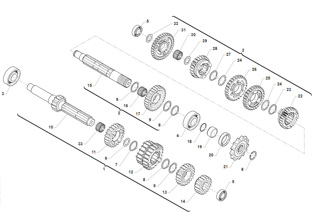 2T 125 MX 2022/2023 - ENGINE - GEAR SHIFT 6M