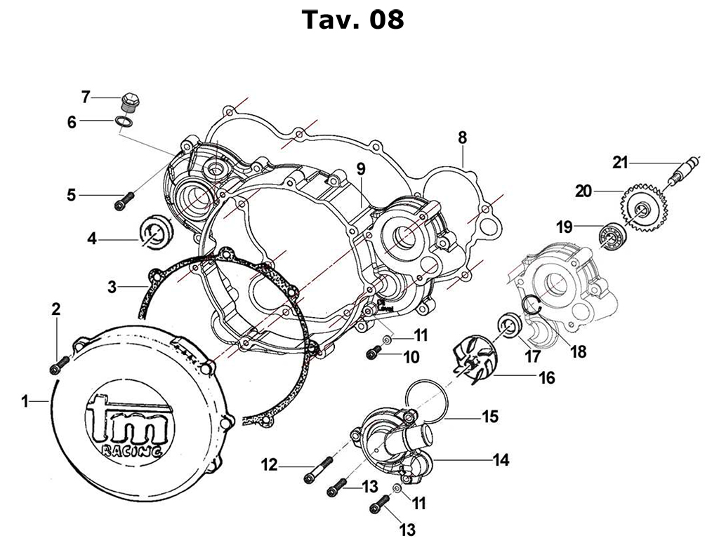 2T 250/300 MX/EN DE 2015 A 2018 - MOTOR - TAPAS DE EMBRAGUE