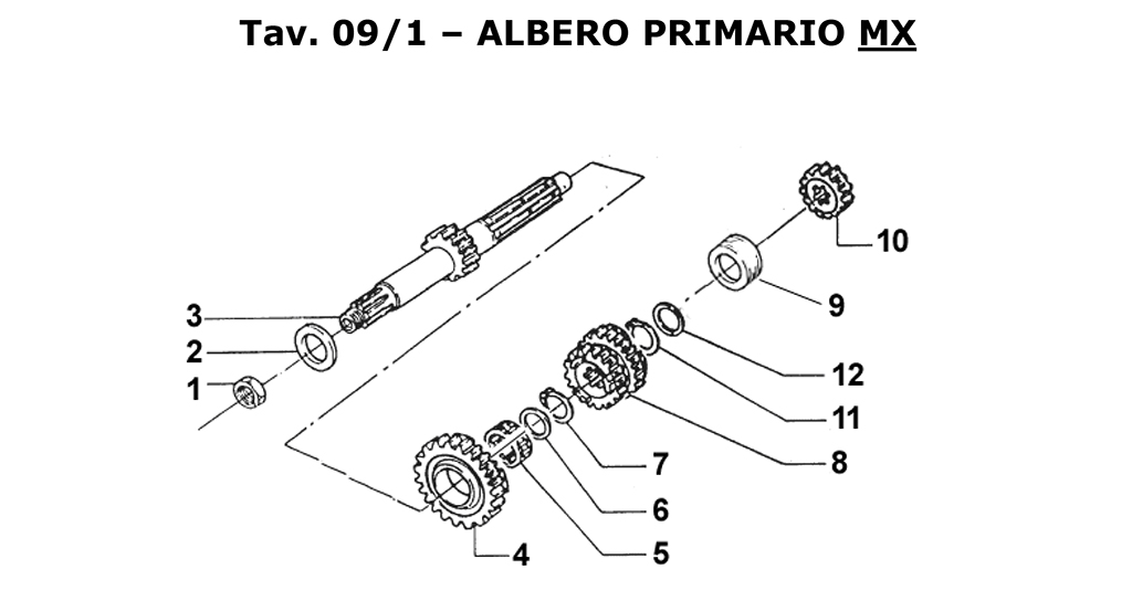 2T 125 MX 2017/2018 - MOTORE - ALBERO PRIMARIO