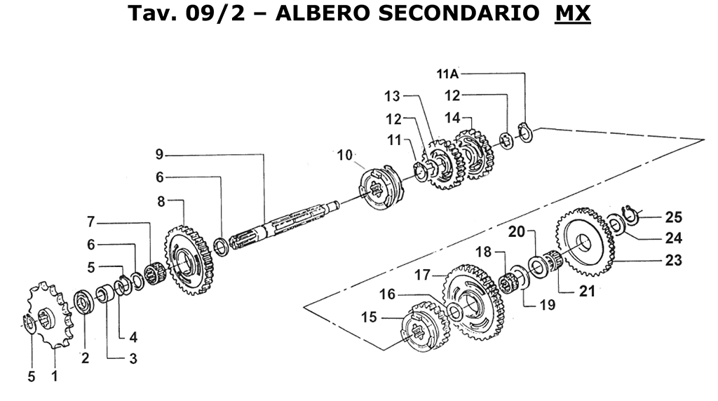 Motore 2T 125 MX 2017 / 2018 Albero secondario