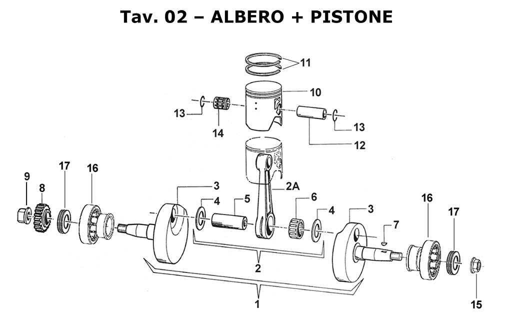 2T 125 SMR 2018 - ENGINE - CRANKSHAFT AND PISTON