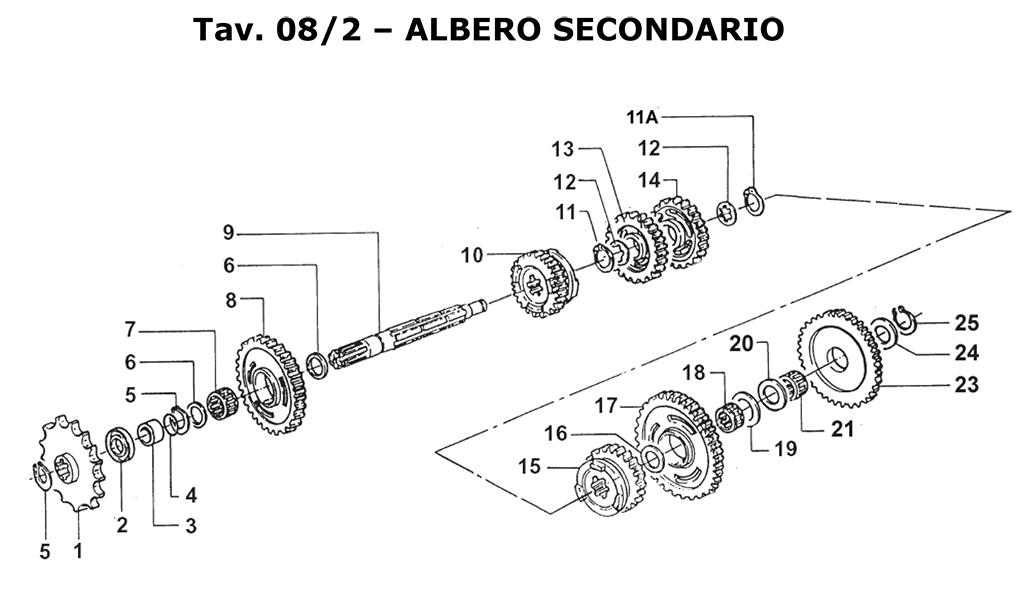2T 125 SMR 2018 - ENGINE - SECONDARY SHAFT