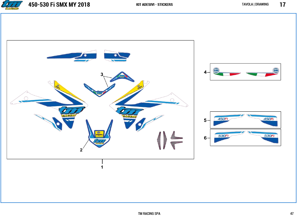 4T 450/530 FI SMX 2018 - BASTIDOR - KIT DE ADHESIVOS