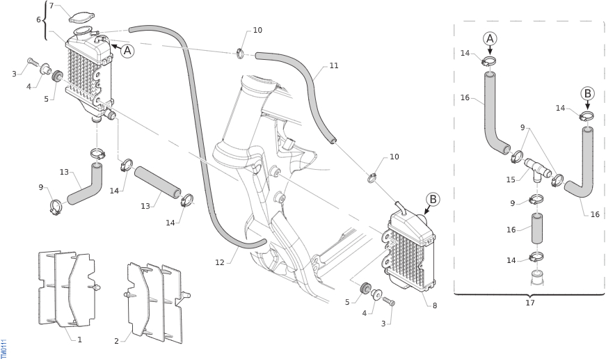 2T 100 MX JUNIOR FROM 2019 TO 2024 - FRAME - RADIATOR