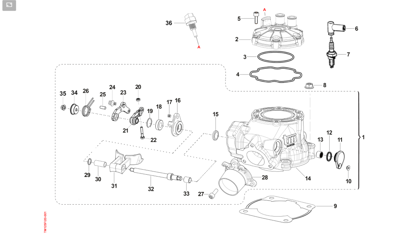 2T 125 FI EN 2022/2023 - ENGINE - CYLINDER 