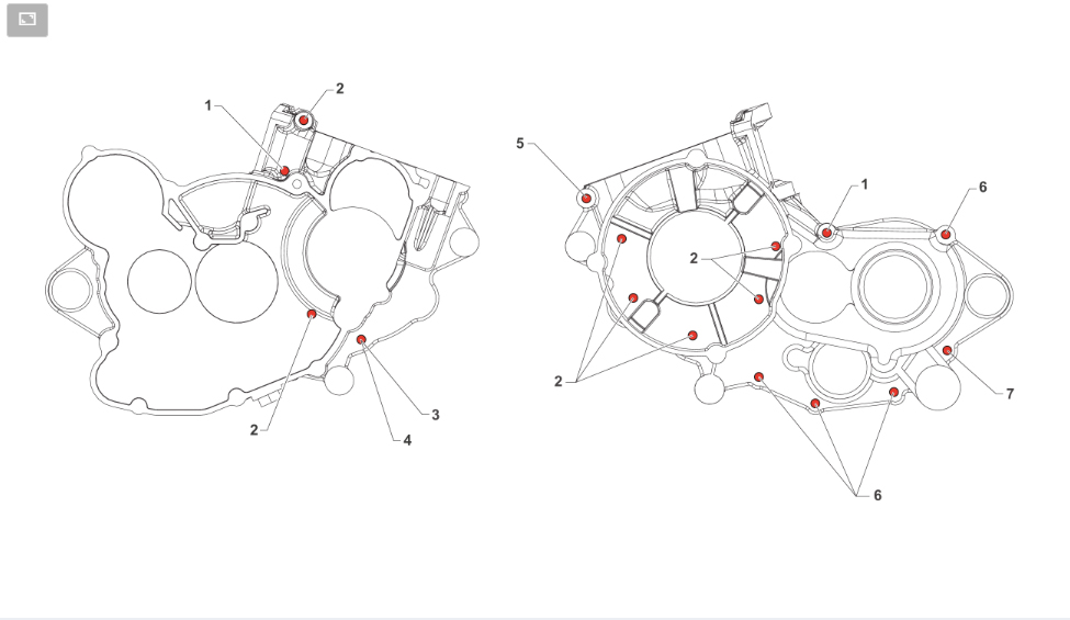 2T 144 EN/FI EN/MX / 2T 125 FI SMR 2025 - MOTORE - VITI BASAMENTO