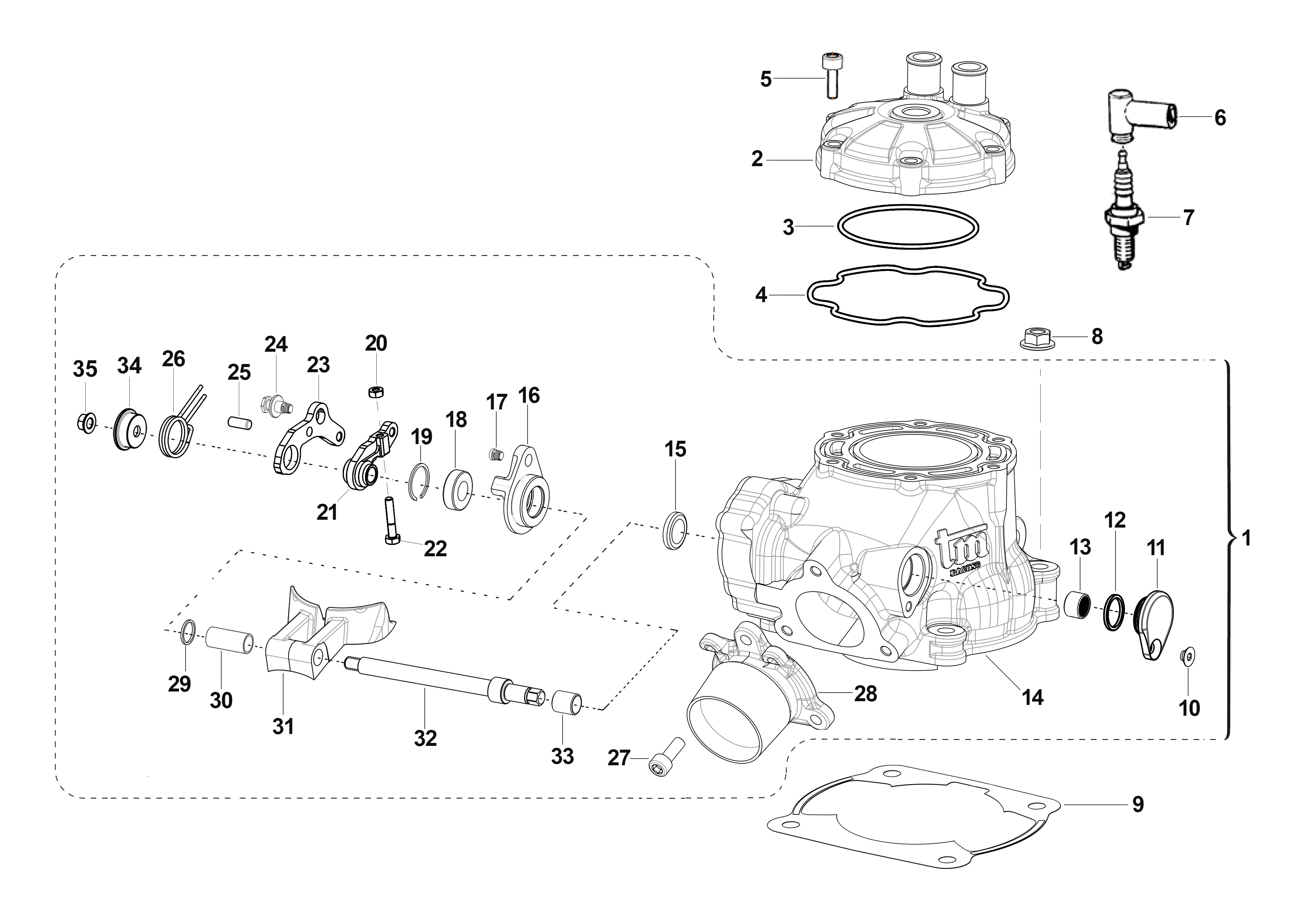 2T 125 MX FROM 2020 TO 2024 - ENGINE - CYLINDER