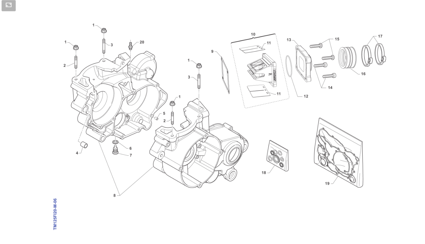 2T 125 MX FROM 2022 TO 2024 - ENGINE - CRANKCASE