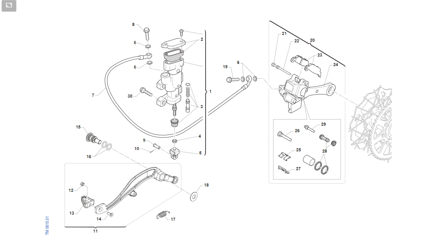 2T 85/100 MX SENIOR 2024 - FRAME - REAR BRAKE