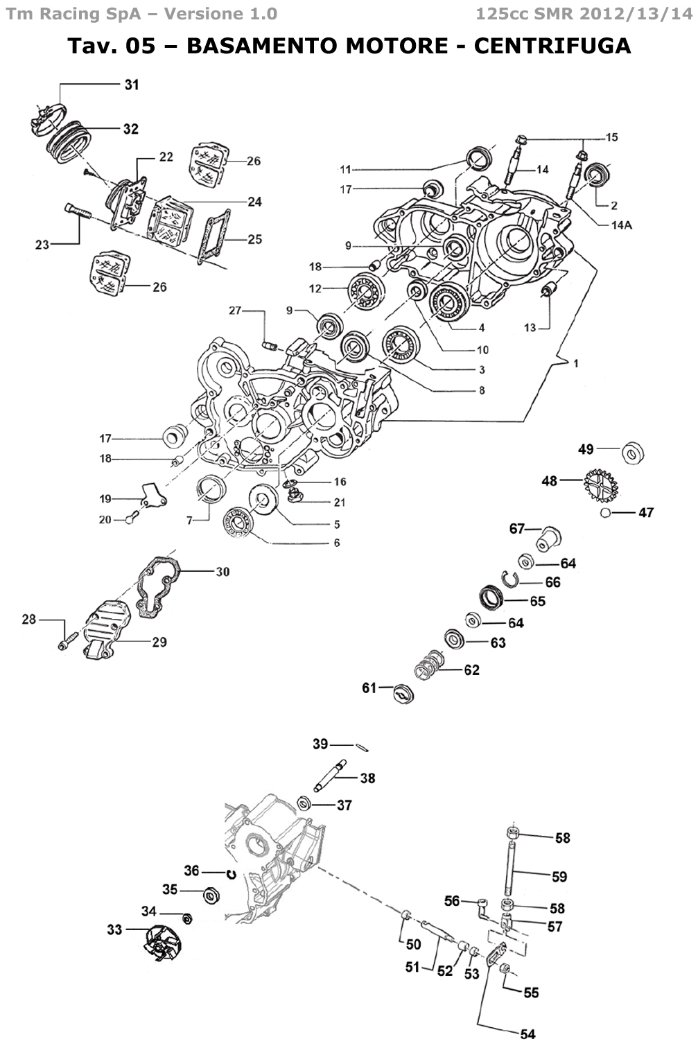 2T 125 SMR DE 2012 A 2014 - MOTOR -  CÁRTER Y CENTRÍFUGA