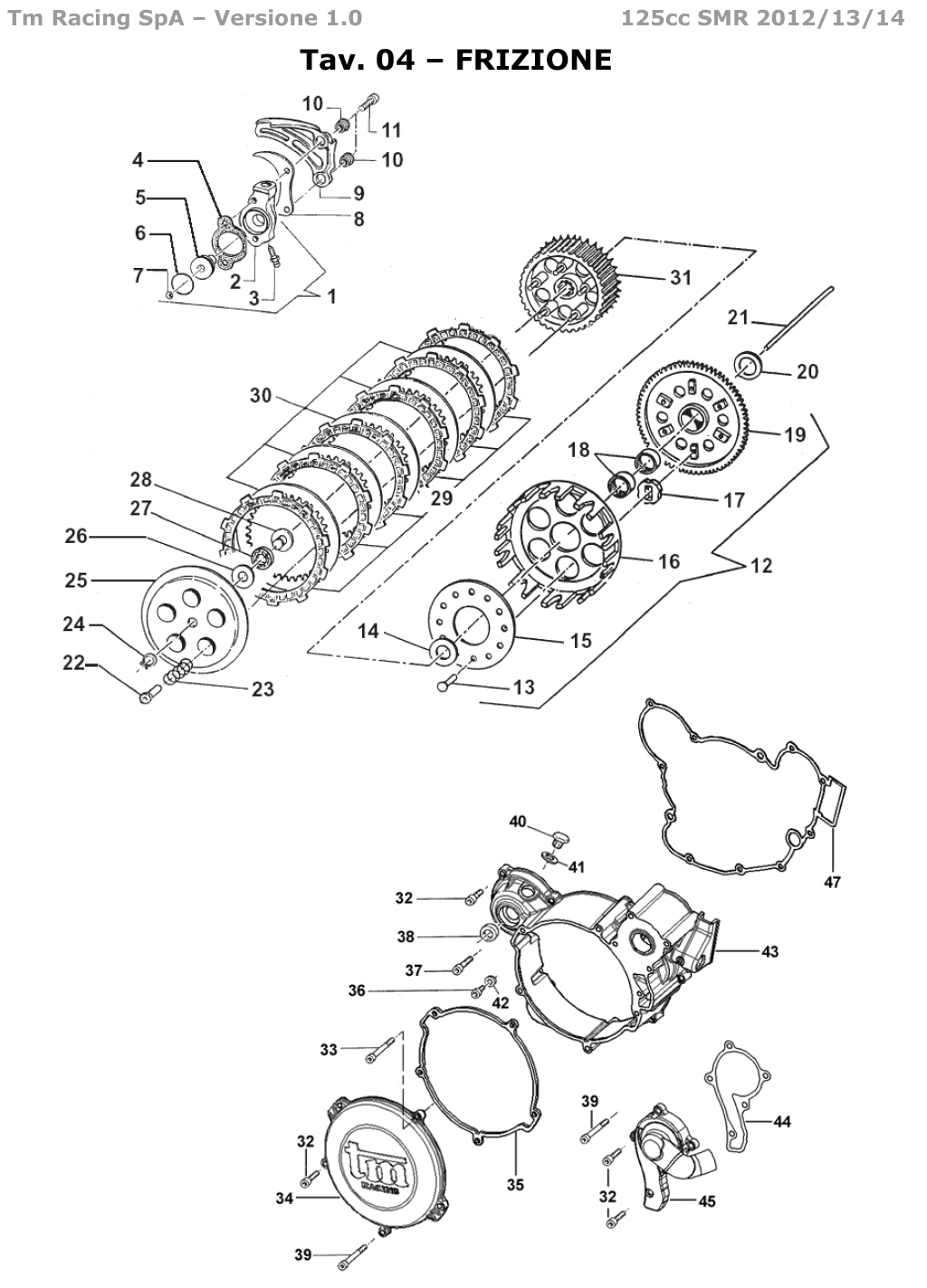 2T 125 SMR DE 2012 A 2014 - MOTOR - EMBRAGUE