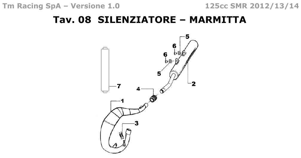 2T 125 SMR DE 2012 A 2014 - MOTOR - SILENCIADOR - ESCAPE