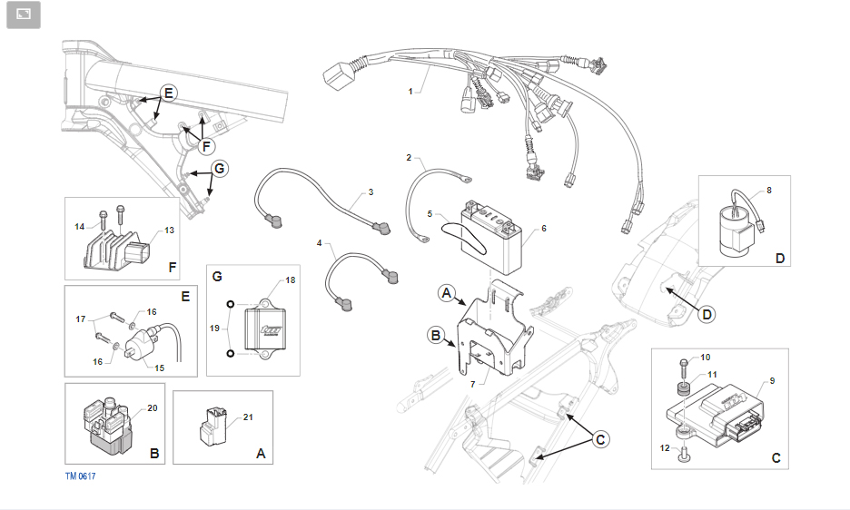 2T 250 FI EN 2022/2023 - FRAME - CABLES HARNESSES