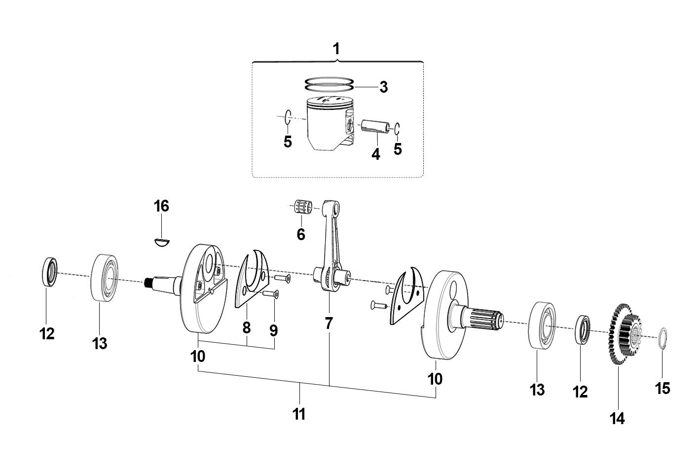 2T 300 Fi EN 2021 - MOTOR 6M - CIGÜEÑAL-PISTÓN