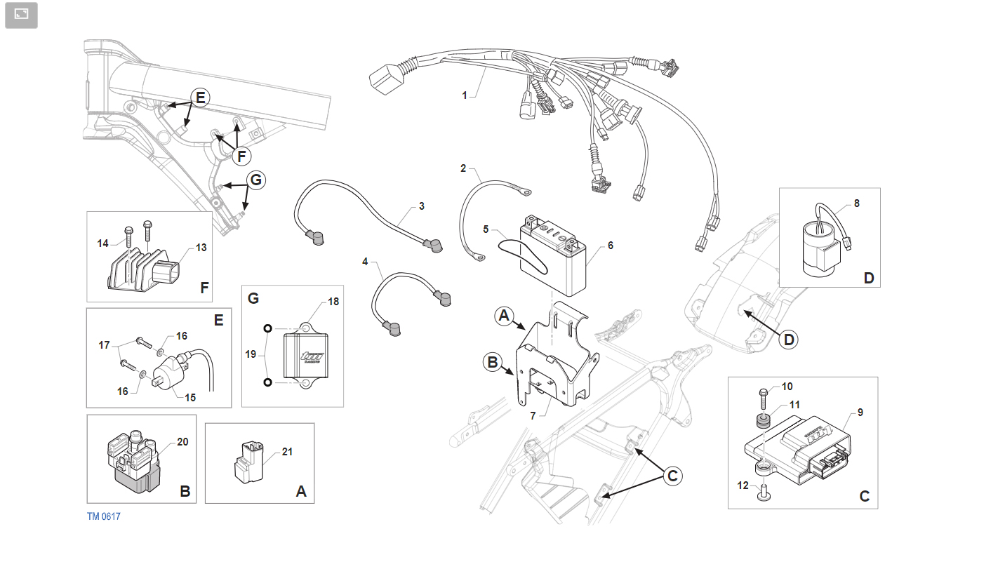 2T 300 SMX FROM 2024 TO 2026 - FRAME - CABLES HARNESSES