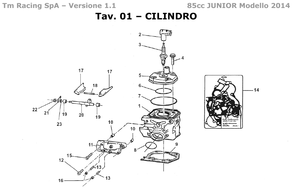 2T 85 JUNIOR MX 2014 - MOTOR - CILINDRO