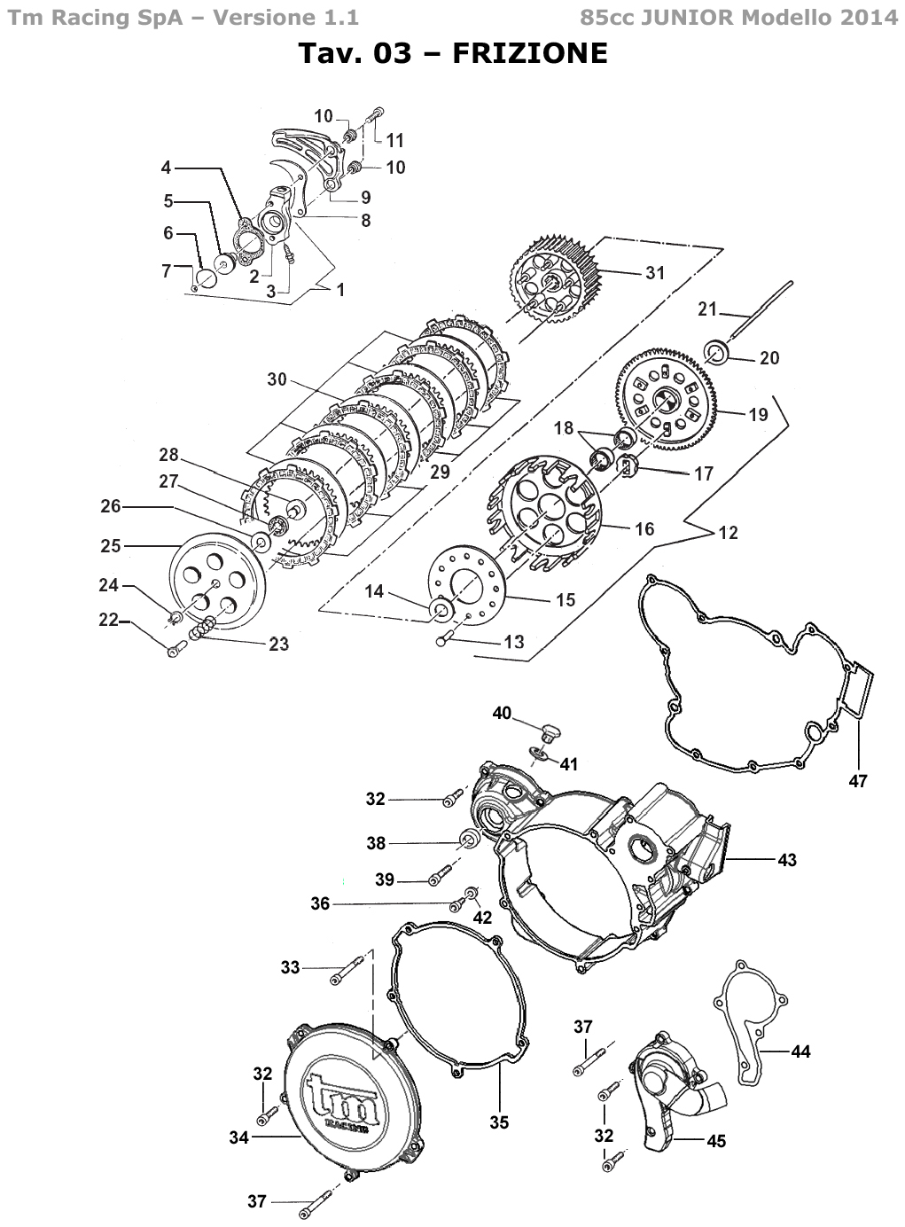 2T 85 JUNIOR MX 2014 - MOTOR - EMBRAGUE