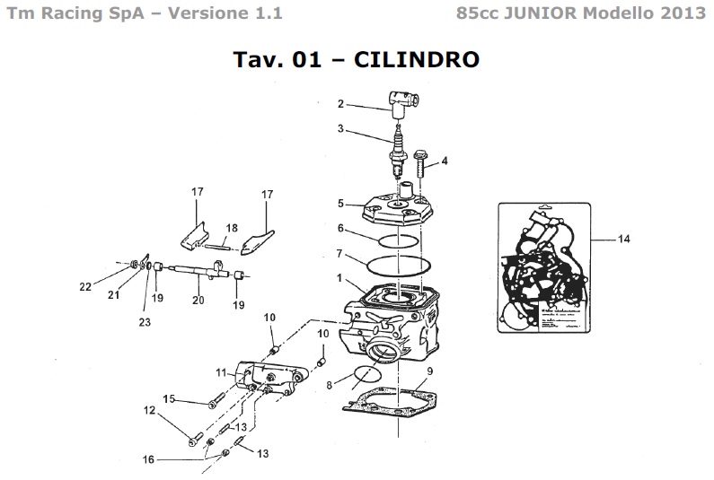 2T 85 JUNIOR MX 2013 - MOTOR - CILINDRO